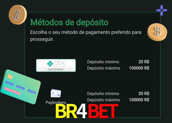 O cassino BR4BETbet oferece uma grande variedade de métodos de pagamento